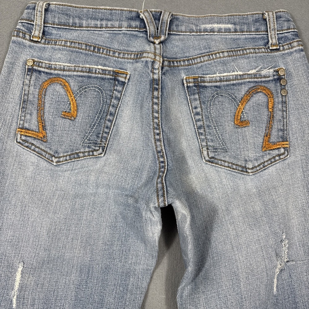 Miss Me Womens 29  Blue Denim Jeans  Boot Y2K VTG LIGHT WASH WHICKERING